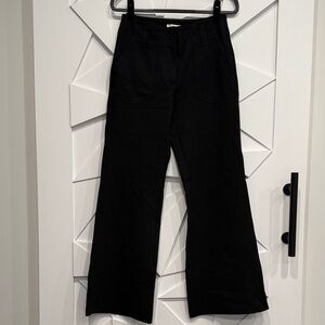 Maeve Black Wide-Leg Trousers with Front Patch Pockets